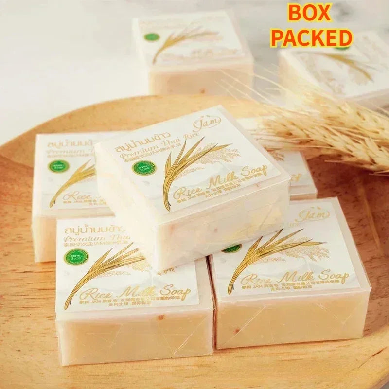 Handmade JAM Rice Milk Goat Milk Soap by K-Brother Thailand Whitening Skin Lightning Beauty Soap Wholesale