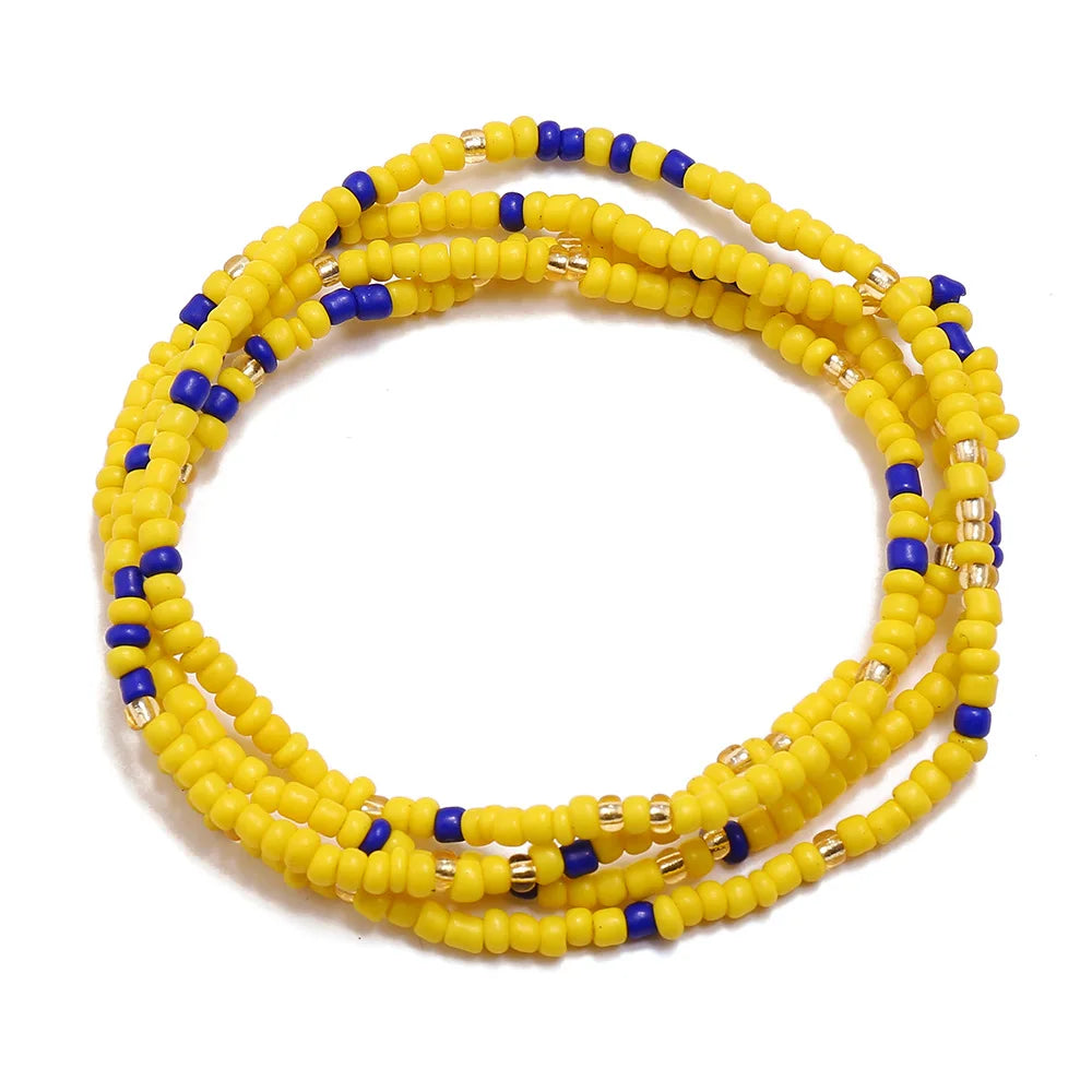 New Fashion Multi-layer Handmade Colored Rice Beads Beach Chain Summer Popular Waist Chain Women BD7051