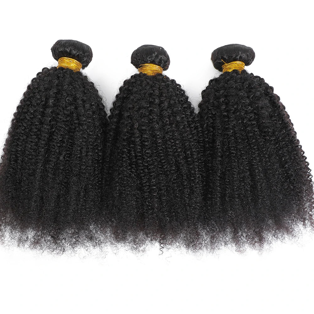 Raw Indian Afro Kinky Curly Human Hair Bundles 4B 4C Natural Virgin Curly 100% Soft Human Hair Weave Bundle Hair Extension Weft