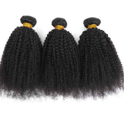 Raw Indian Afro Kinky Curly Human Hair Bundles 4B 4C Natural Virgin Curly 100% Soft Human Hair Weave Bundle Hair Extension Weft