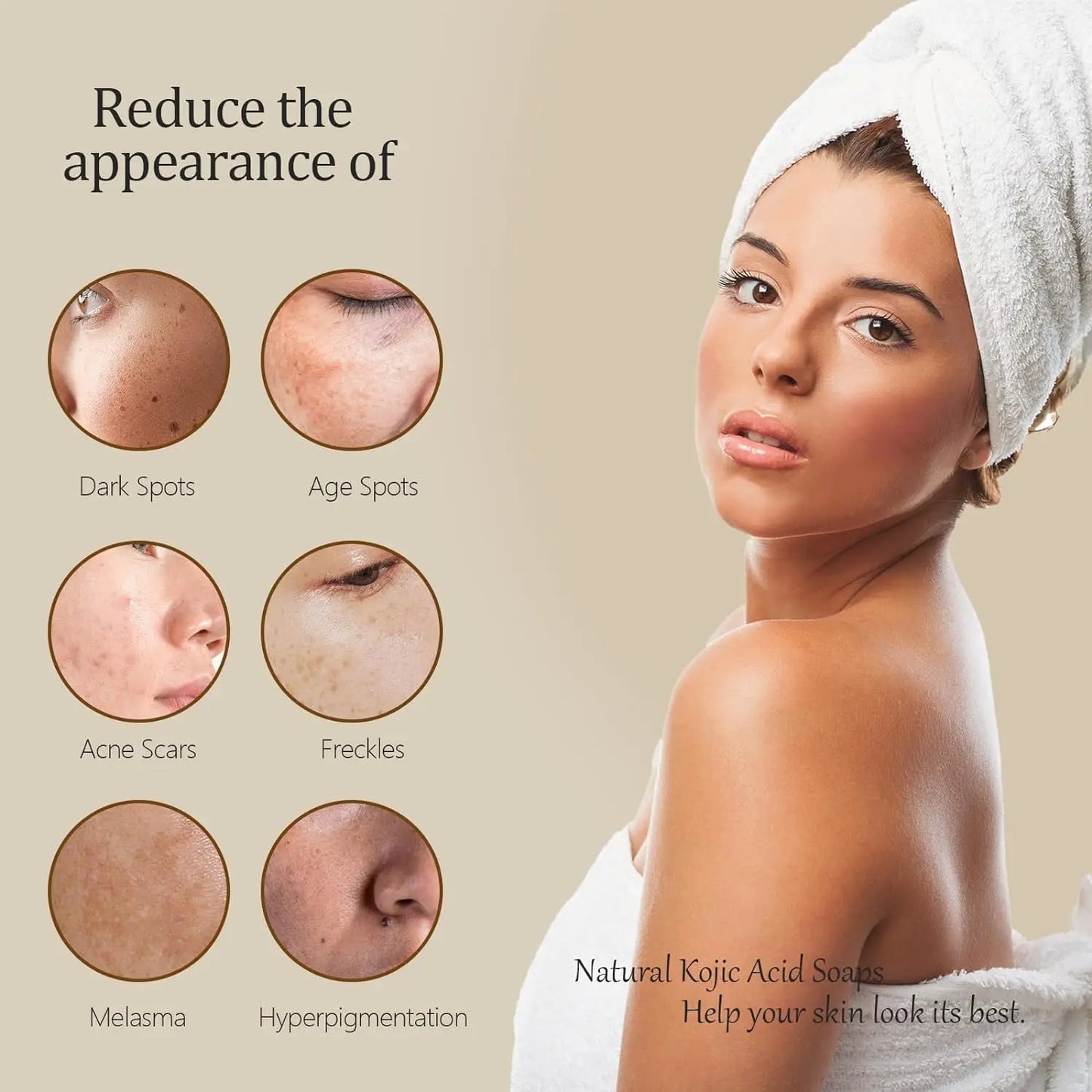 Turmeric Kojic Acid Glow Soap Dark Spot Acne Removal Even Skin Tone Mositen Smooth Skin Deep Cleansing Handmade Soap