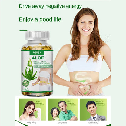 Aloe Vera Extract Capsules - Maximum Strength Detox, Supports Cleansing, Acidity Balancing & Immune Support 120 Capsules