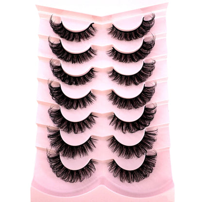 7 Pairs Russian Strip Lashes DD Curl Lashes Pack Fluffy False Lashes russian Lashes Pack Fluffy False Lashes russian extensions