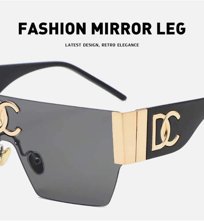 New 2024 Luxury Designer Square Sunglasses Women Fashion Trendy Punk Sun Glasses Ladies Gradient Shades Eyewear Oculos UV400