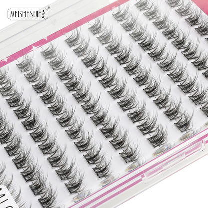 DIY 100 Cluster Self Adhesive Eyelashes Natural Long Fake Eyelash Extension NO Glue Needed Individual Lashes Makeup Tools Cils