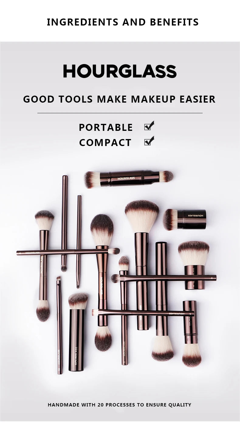 Hourglass Makeup Brush- No.17 Lighting Edit Brush Soft Fiber Hair Double Head Highlight Fashion Design Single Face Brush