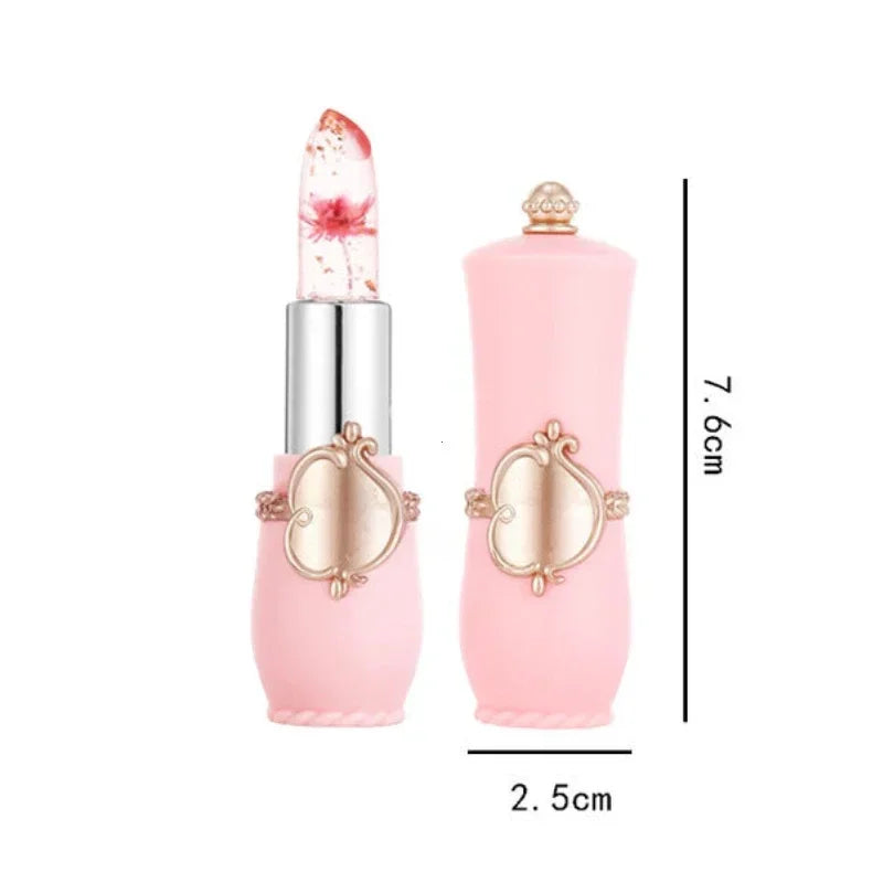 Flower Jelly Lipstick Set Temperature Change Moisturizer Flower Lip Stick Long Lasting Lip Balm Magic Color Change Lip Gloss Set