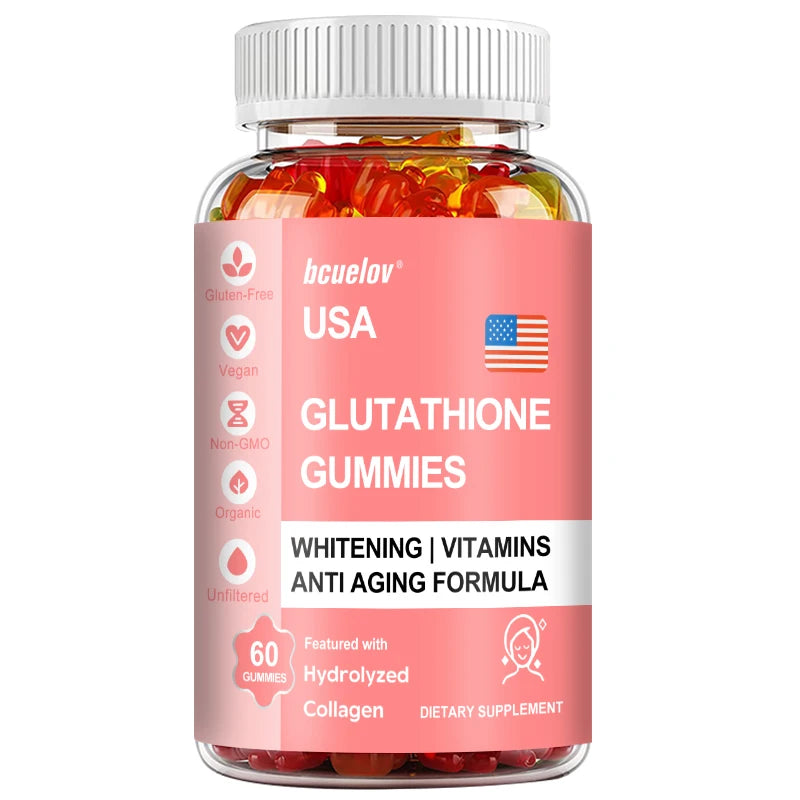 Glutathione Collagen Gummies - for Skin Care, Whitening, Anti-aging, Liver Support, Antioxidants, Immune System 60 Gummies