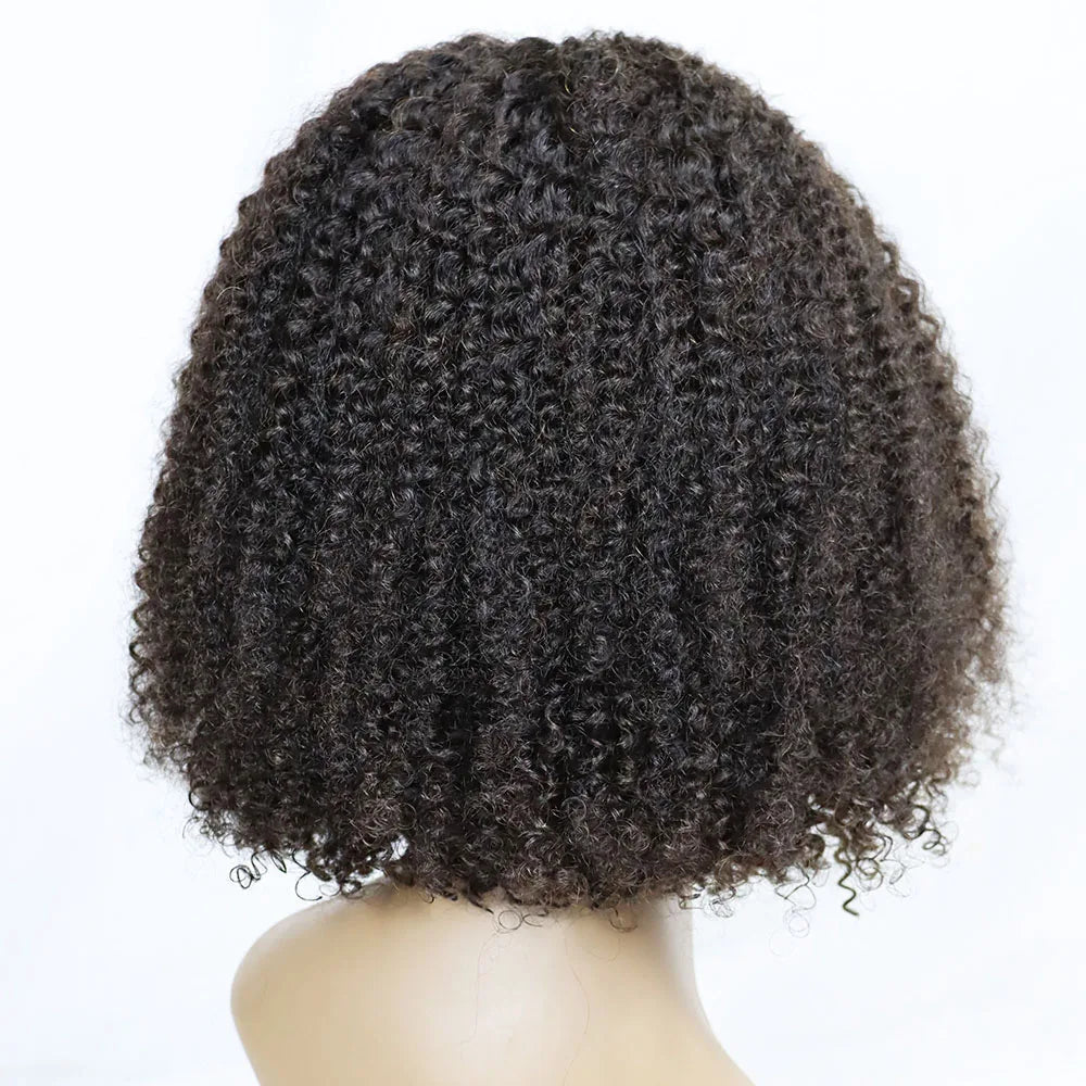 Beautiful Quality Kinky Curly Human Hair Bob Style Wig Short Curly Lace Frontal Closure Brazilian Hair Wig Real Human Hair