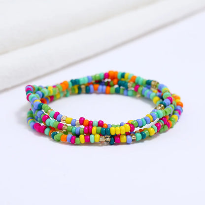 New Fashion Multi-layer Handmade Colored Rice Beads Beach Chain Summer Popular Waist Chain Women BD7051