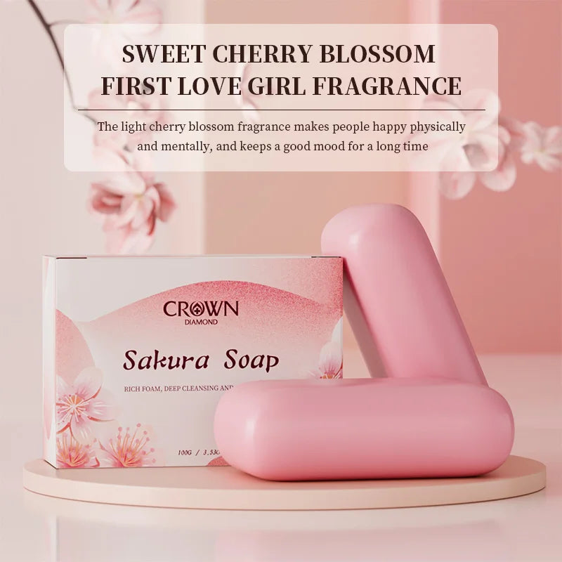 Japanese Facial Soap - Gentle Cleansing, Brightening & Moisturizing, Natural Ingredients for Soft Glowing Skin Sakura Soap