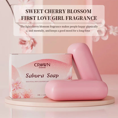 Japanese Facial Soap - Gentle Cleansing, Brightening & Moisturizing, Natural Ingredients for Soft Glowing Skin Sakura Soap