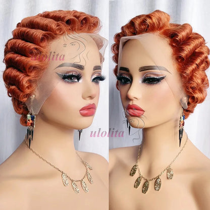 613 Blonde Pixie Cut Short Bob Loose Wave Human Hair Wigs Chocolate Brown Short Bob 13x4 Transparent Lace Front Wigs Preplucked