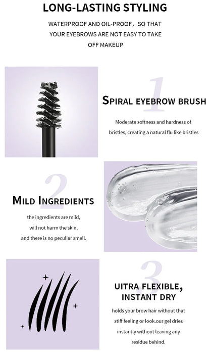 Eyebrow Gel Long-lasting Fixed Eyebrow Waterproof Quick-dry Hose Transparent Eyebrow Gel Makeup Eye Makeup