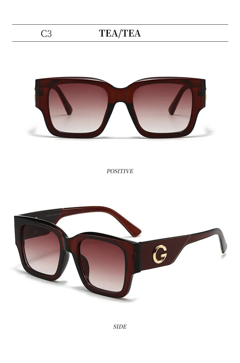 Cute G Brand Women Sunglasses Luxury Men Designer Glasses Square Stylish Unisex Fashion Eyewear UV400