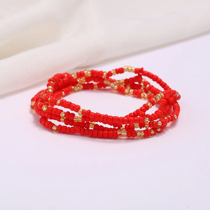 New Fashion Multi-layer Handmade Colored Rice Beads Beach Chain Summer Popular Waist Chain Women BD7051