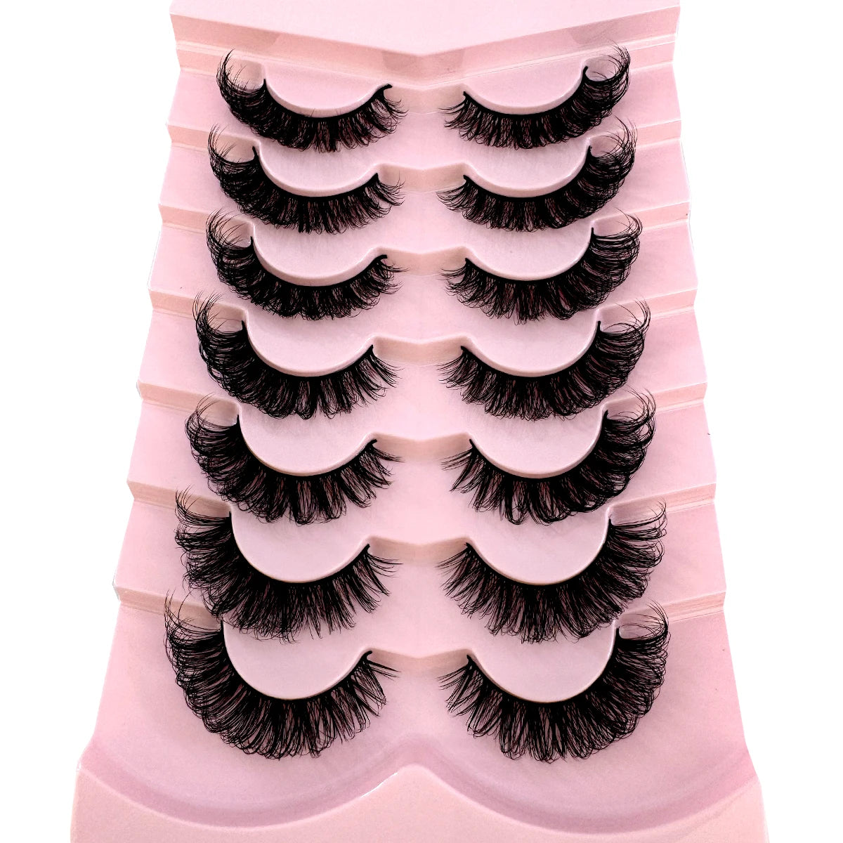 7 Pairs Russian Strip Lashes DD Curl Lashes Pack Fluffy False Lashes russian Lashes Pack Fluffy False Lashes russian extensions