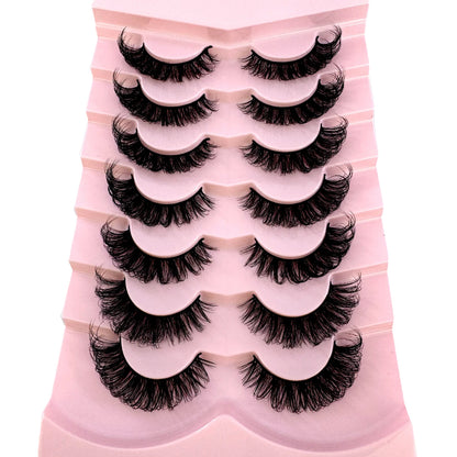 7 Pairs Russian Strip Lashes DD Curl Lashes Pack Fluffy False Lashes russian Lashes Pack Fluffy False Lashes russian extensions