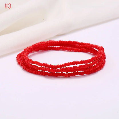 New Fashion Multi-layer Handmade Colored Rice Beads Beach Chain Summer Popular Waist Chain Women BD7051