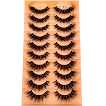 10Pairs 3D Mink Lashes Cilios Fluffy Soft Beauty Natural Short Mink Fake Eyelashes Classic Thick Reusable Makeup False Eyelashes