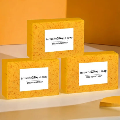 100g Turmeric Kojic Acid Soap with Lemon Granules Exfoliating Scrubbing Skin Lightening Body Care Jabón Con Ácido Kojico Y Témor