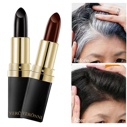 2pcs Quick Fix Hair Color Pencil Disposable Hair Dye Pen Portable Hair Color Pen Temporary Cover Up White Hair