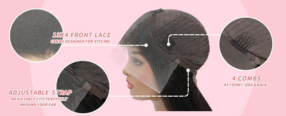 250 Density 13x4 HD Transparent Lace Front Human Hair Wigs 13x6 Straight Lace Frontal PrePlucked Brazilian Remy Wig For Women