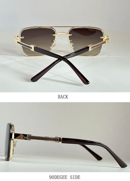 2025 New Square Sunglass Men Luxury Vacation Sunglasses Women Vintage Fashion Glasses Retro Shades Gafas De Sol Hombre Zonnebril