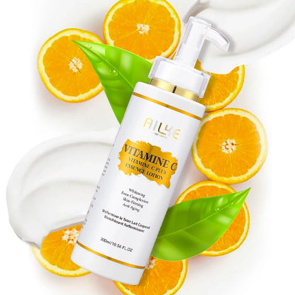 AILKE Vitamin C Skin Care Set, with Lightening Body Lotion, Even Skin Tone Cream, Whitening Serum, Brightening Soap