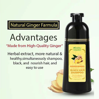 Mokeru Long Lasting Permanent Hair Color Natrual Ginger Hair Dye Black Shampoo for Women and Men Fast Beatuy Health Products