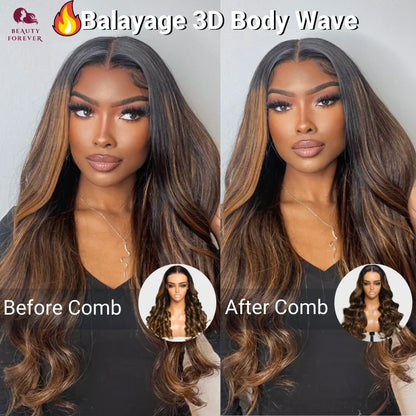 Beautyforever 3D Body Wave Bye Bye Knots Glueless Wig Human Hair Ready to Wear Lace Front Wig 100% Raw Human Hair Wig