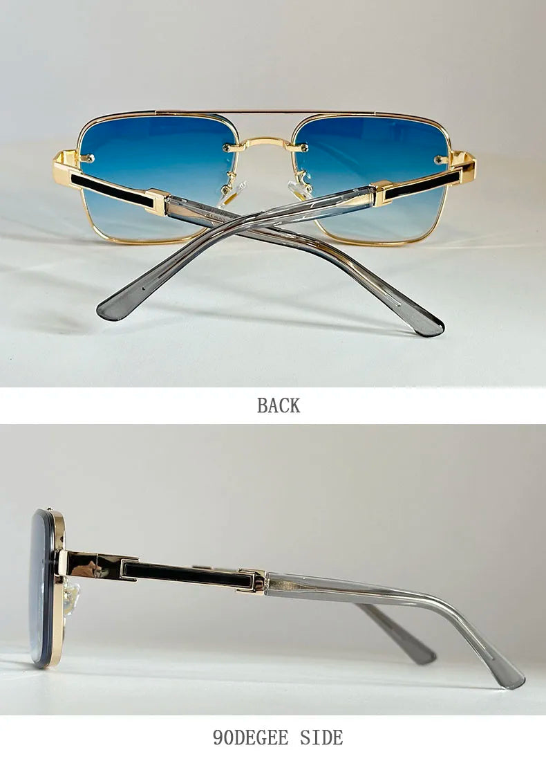 2025 New Square Sunglass Men Luxury Vacation Sunglasses Women Vintage Fashion Glasses Retro Shades Gafas De Sol Hombre Zonnebril