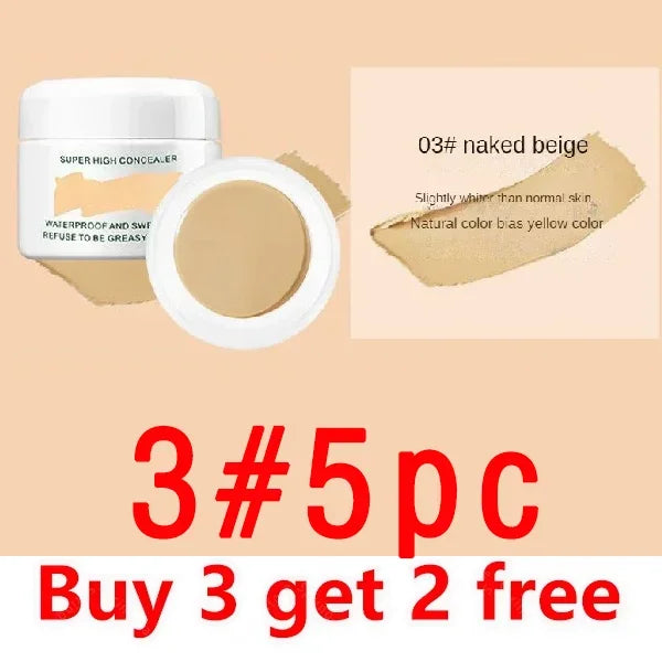 Waterproof Full Coverage Concealer for Tattoos Scars Acne Marks Dark Circles Natural Finish Foundation for All Skin Tones