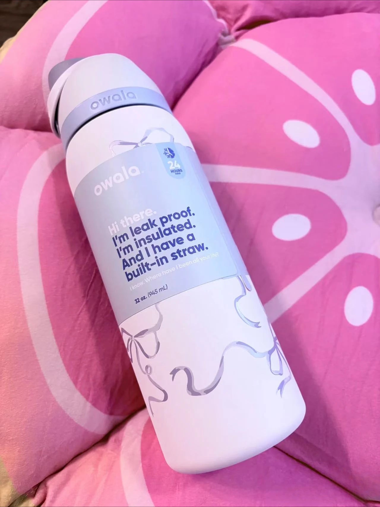 32 Oz Insulated Stainless Steel  Cup Water Bottle with Straw, BPA-Free Sports Water Bottle, Great for Travel