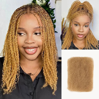 QVR Affordable Afro Kinky Bulk Human Hair 99J Burgundy Color For Braiding DreadLock – Natural Look, Soft Hair, Heat-Resistant