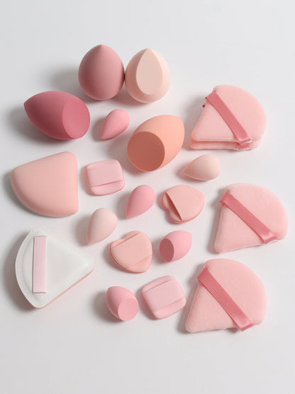 20 Pcs Pink Makeup Sponge and Makeup Puff Set Suitable for Face Cream and Powder Concealer Powder Makeup Machine
