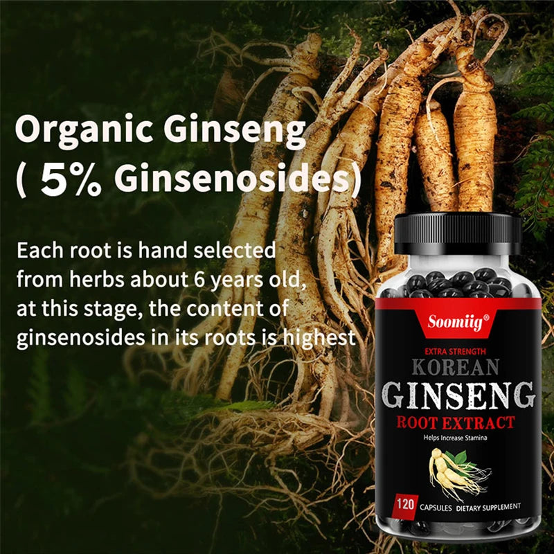 Korean Red Ginseng Extract - Enhances Endurance, Strength and Mood BalanceStrong for energy, stamina and focus