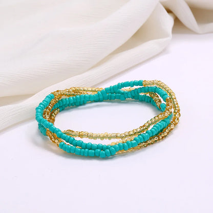 New Fashion Multi-layer Handmade Colored Rice Beads Beach Chain Summer Popular Waist Chain Women BD7051