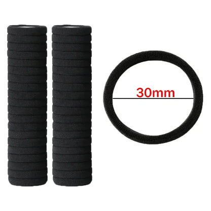 10-100pcs Simple High Elastic Rubber Bands Women Girls Black Hair Ropes Headband Scrunchies 2-5cm Basic Ponytail Holders