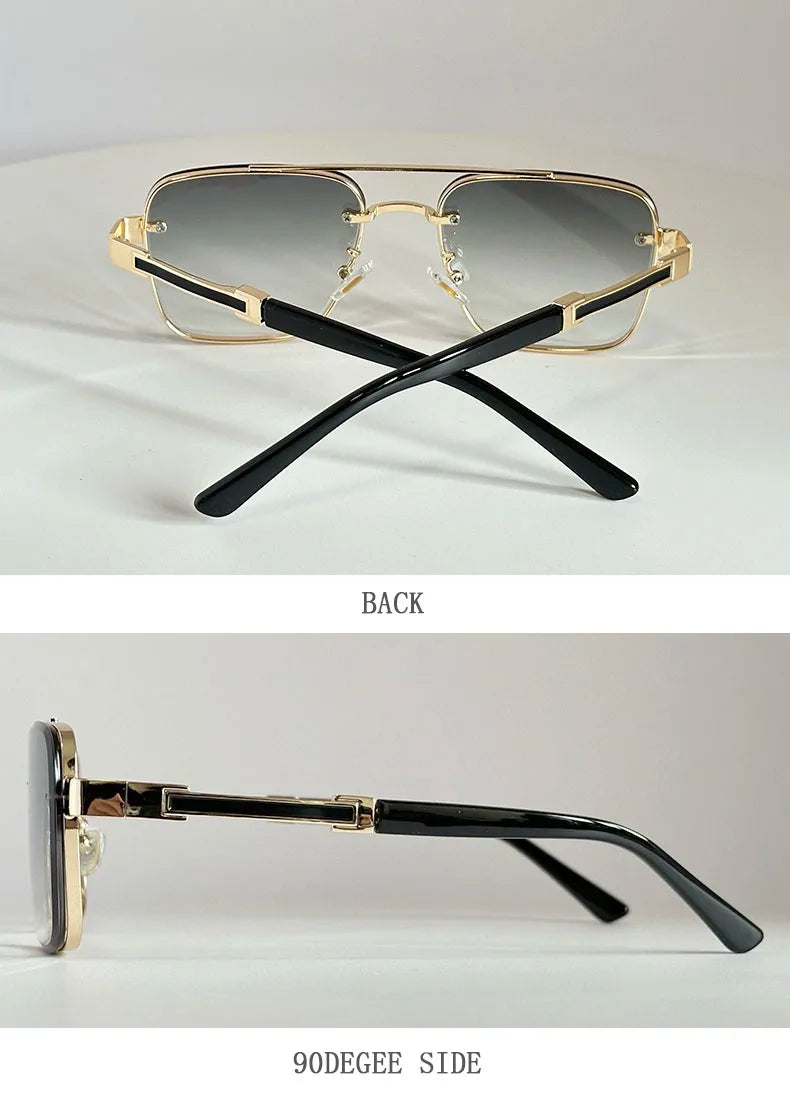 2025 New Square Sunglass Men Luxury Vacation Sunglasses Women Vintage Fashion Glasses Retro Shades Gafas De Sol Hombre Zonnebril