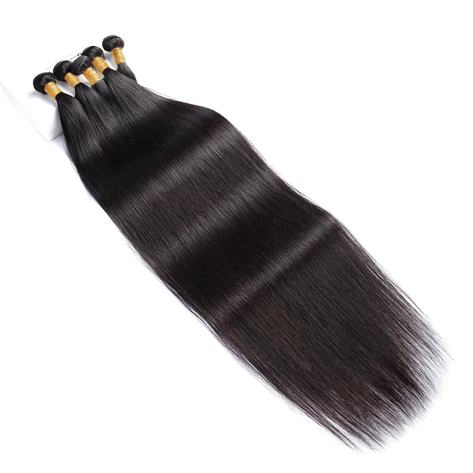 12A Grade 100% Human Hair Bundles 30 inch Straight Bundles Brazilian Raw Hair Weave 100 g/pc Natural Black Human Hair Extensions
