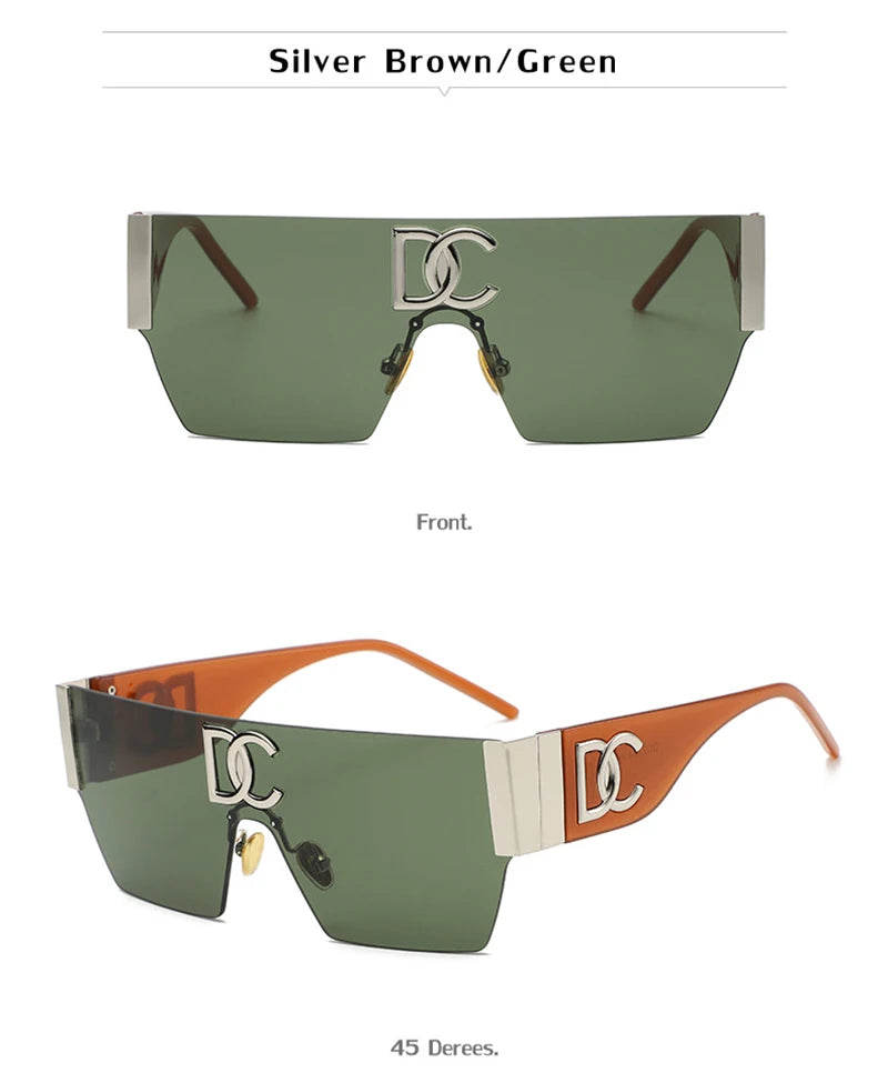 New 2024 Luxury Designer Square Sunglasses Women Fashion Trendy Punk Sun Glasses Ladies Gradient Shades Eyewear Oculos UV400