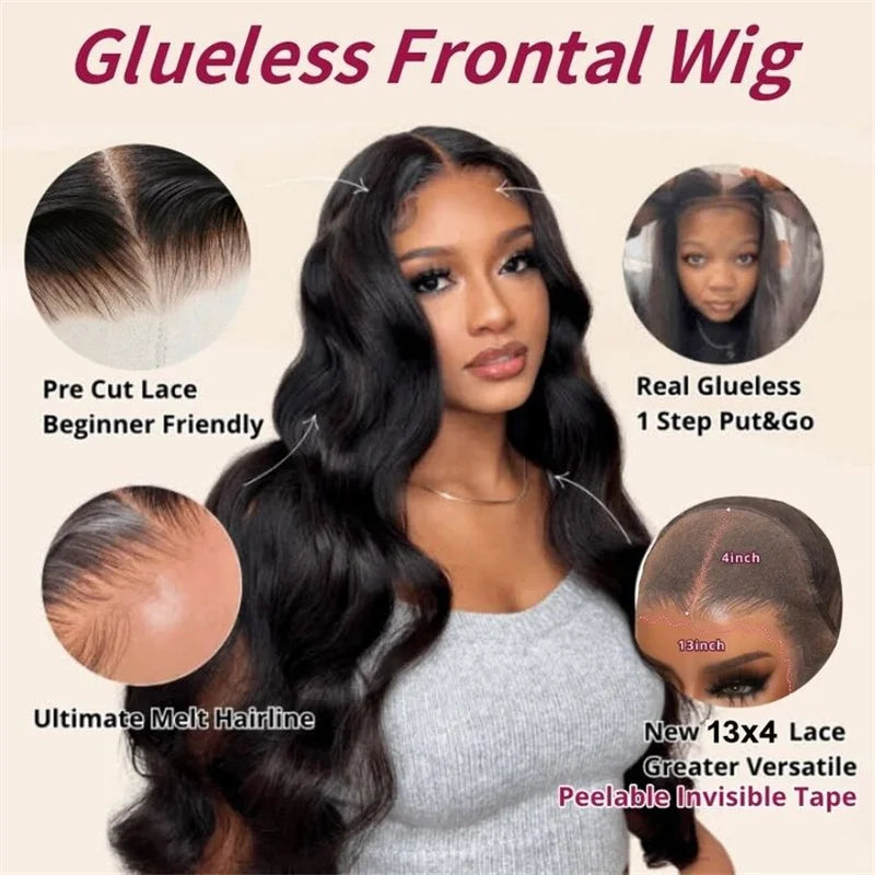 Beautyforever 3D Body Wave Bye Bye Knots Glueless Wig Human Hair Ready to Wear Lace Front Wig 100% Raw Human Hair Wig