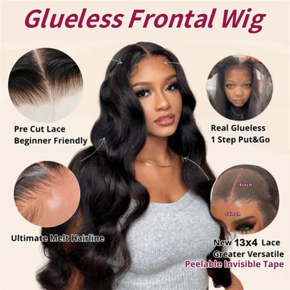 Beautyforever 3D Body Wave Bye Bye Knots Glueless Wig Human Hair Ready to Wear Lace Front Wig 100% Raw Human Hair Wig