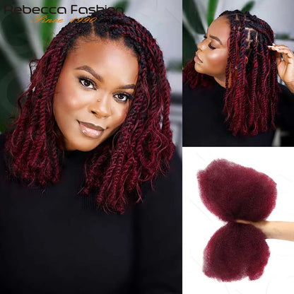 Soft and Lightweight Afro Kinky Bulk Hair – 100% Human Hair with Natural Texture, Comfortable & Long-Lasting Use 16A Virgin Hair