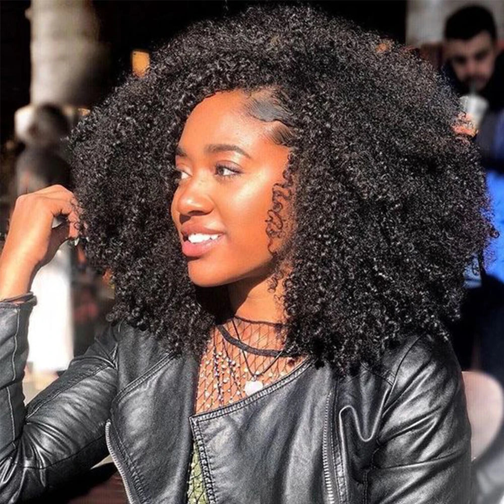 Raw Indian Afro Kinky Curly Human Hair Bundles 4B 4C Natural Virgin Curly 100% Soft Human Hair Weave Bundle Hair Extension Weft