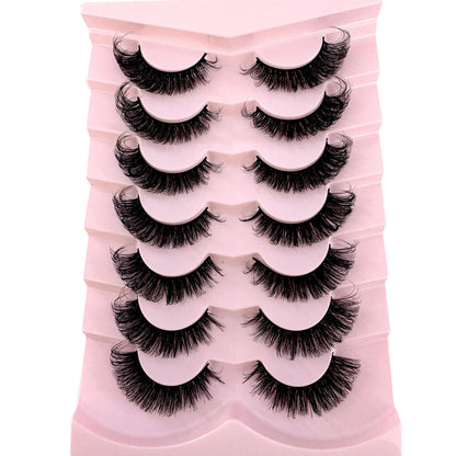 7 Pairs Russian Strip Lashes DD Curl Lashes Pack Fluffy False Lashes russian Lashes Pack Fluffy False Lashes russian extensions