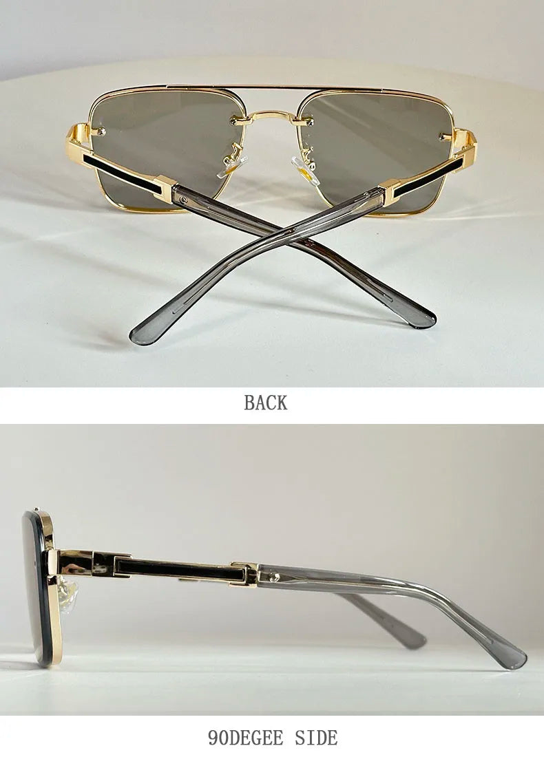 2025 New Square Sunglass Men Luxury Vacation Sunglasses Women Vintage Fashion Glasses Retro Shades Gafas De Sol Hombre Zonnebril