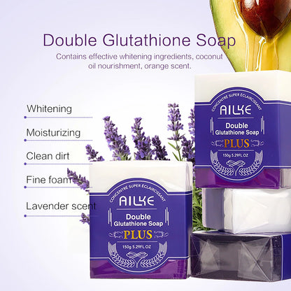 AILKE Lightening Soap Bar, With Organic Glutathione & Lavender, For Face, Body, Reduce Spots, Clean Skin,Support Customized LOGO
