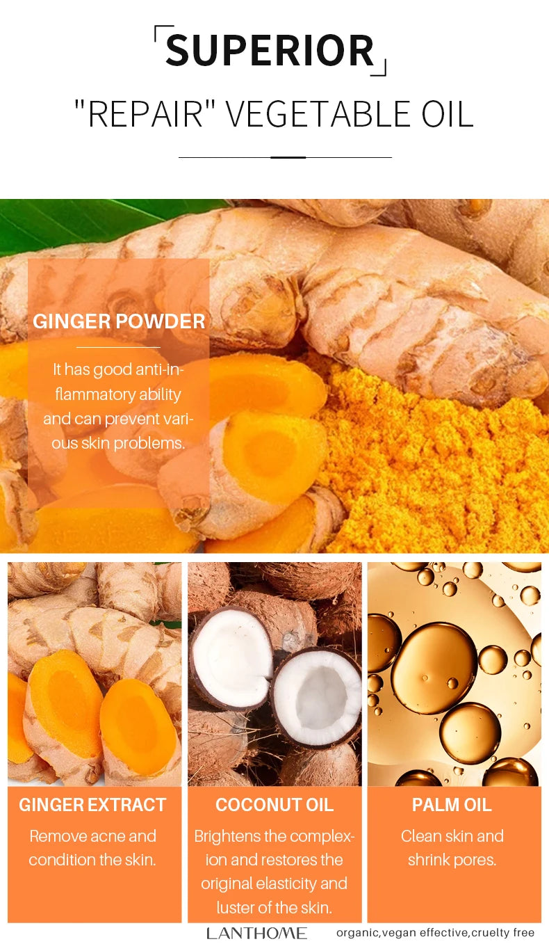 Turmeric Soap For Dark Spot Deep Cleaning Whitening Smoothing Skin Facial Body Natural Handmade Soap For Men and Women